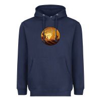 Navy Desert Cactus Sunset Volleyball Heavyweight Hoodie - Bettercallsaul