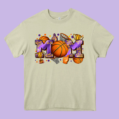 Mom Basketball Heavy Core Tee Designed By Zillion Design Studio