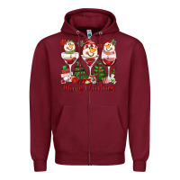 Burgundy merry christmas wine and cocktails Zipper Hoodie - MaliasSmallBusiness