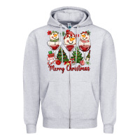 Heather Grey merry christmas wine and cocktails Zipper Hoodie - MaliasSmallBusiness