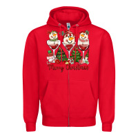 Red merry christmas wine and cocktails Zipper Hoodie - MaliasSmallBusiness