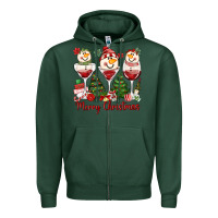 Sports Green merry christmas wine and cocktails Zipper Hoodie - MaliasSmallBusiness