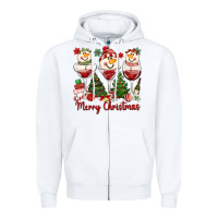 White merry christmas wine and cocktails Zipper Hoodie - MaliasSmallBusiness
