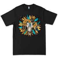 Black bull skull with sunflower Premium Tee - RanaPortraitStore