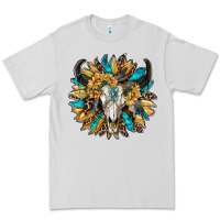 Dove Grey bull skull with sunflower Premium Tee - RanaPortraitStore