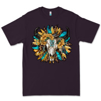 Plum bull skull with sunflower Premium Tee - RanaPortraitStore
