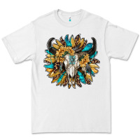 White bull skull with sunflower Premium Tee - RanaPortraitStore