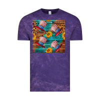 Cloud Purple celebrity hat with leopard Vintage Tee - BundleAndBundleShop