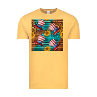 Vintage Mustard celebrity hat with leopard Vintage Tee - BundleAndBundleShop