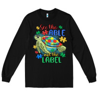 Black see the able not the label Long Sleeve Tee - MaliasSmallBusiness
