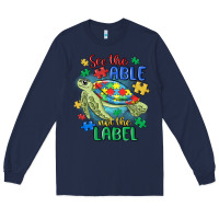 Navy see the able not the label Long Sleeve Tee - MaliasSmallBusiness