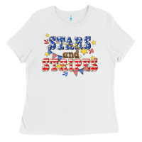 White stars and striper billie wilder Ladies Tee - texasbilliewilder