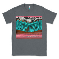 Charcoal Heather western fringe cowhide leopard Classic Tee - BarkalooDesign