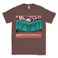Chestnut western fringe cowhide leopard Classic Tee - BarkalooDesign