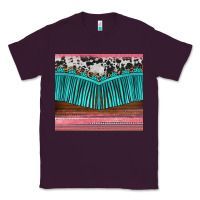Plum western fringe cowhide leopard Classic Tee - BarkalooDesign