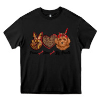 Black peace love toy poodle Heavy Core Tee - RanaPortraitStore