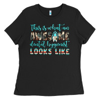 Black this is what an awesome dental hygienist looks like Ladies Tee - JahusDesignShop