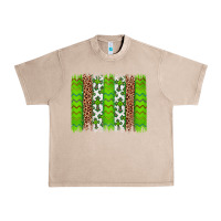 French Oak Western St. Patrick's Shamrock Cross Leopard Brushstroke Urban Heavy Tee - Artiststas