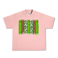 Salmon Western St. Patrick's Shamrock Cross Leopard Brushstroke Urban Heavy Tee - Artiststas