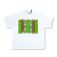 White Western St. Patrick's Shamrock Cross Leopard Brushstroke Urban Heavy Tee - Artiststas