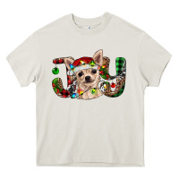 Cream christmas chihuahua joy Heavy Core Tee - RanaPortraitStore