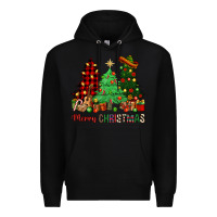 Black merry christmas trees Premium Hoodie - NancyCooperArtShop