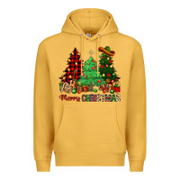 Mustard merry christmas trees Premium Hoodie - NancyCooperArtShop