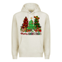 Oatmeal Heather merry christmas trees Premium Hoodie - NancyCooperArtShop