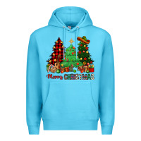Ocean Blue merry christmas trees Premium Hoodie - NancyCooperArtShop