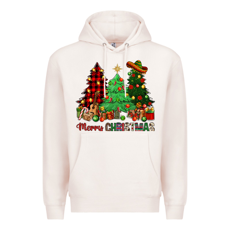 Merry Christmas Trees Premium Hoodie by NancyCooperArtShop | Teevron