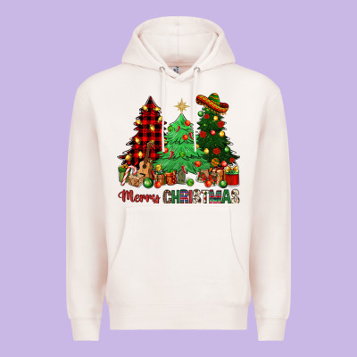 Merry Christmas Trees Premium Hoodie Designed By Nancycooperartshop