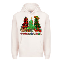 Pale Pink merry christmas trees Premium Hoodie - NancyCooperArtShop