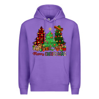 Purple merry christmas trees Premium Hoodie - NancyCooperArtShop