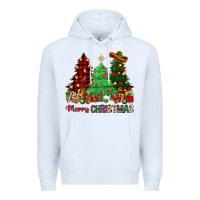 White merry christmas trees Premium Hoodie - NancyCooperArtShop