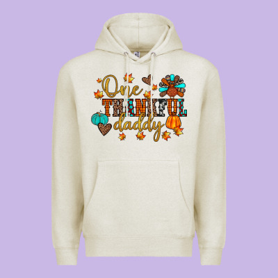 One Thankful Daddy Premium Hoodie Designed By Jahusdesignshop