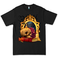 Black Halloween Skull Candles and Roses Premium Tee - texasbilliewilder