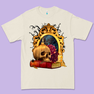 Halloween Skull Candles And Roses Premium Tee Designed By Texasbilliewilder