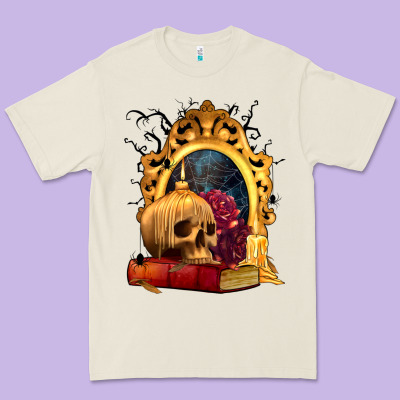 Halloween Skull Candles And Roses Premium Tee Designed By Texasbilliewilder