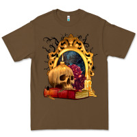 Cacao Halloween Skull Candles and Roses Premium Tee - texasbilliewilder