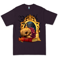 Plum Halloween Skull Candles and Roses Premium Tee - texasbilliewilder