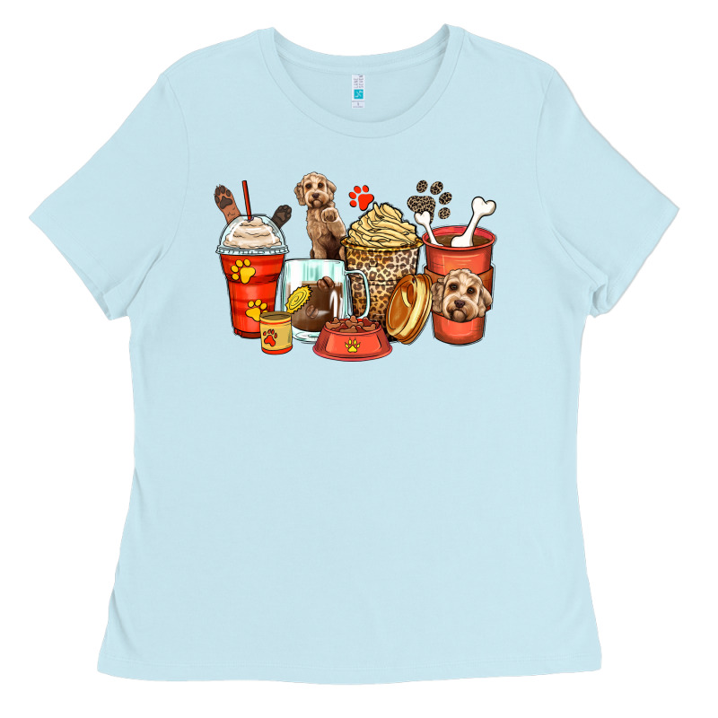 Labradoodle Coffee Cups Ladies Tee by Zillion Design Studio | Teevron