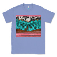 Colony Blue western fringe cowhide leopard Classic Tee - BarkalooDesign