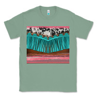 Sage western fringe cowhide leopard Classic Tee - BarkalooDesign
