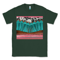 Sports Green western fringe cowhide leopard Classic Tee - BarkalooDesign