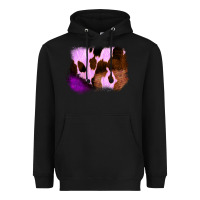 Black Purple Western Wood Cowhide Frame Heavyweight Hoodie - Bettercallsaul