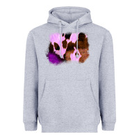 Heather Grey Purple Western Wood Cowhide Frame Heavyweight Hoodie - Bettercallsaul