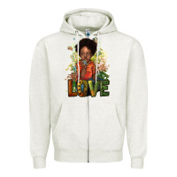 Oatmeal Heather black afro boy love Zipper Hoodie - NancyCooperArtShop