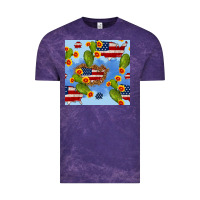 Cloud Purple usa map cactus and sunflower seamless pattern Vintage Tee - BundleAndBundleShop