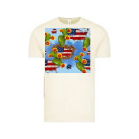 Vintage Arctic usa map cactus and sunflower seamless pattern Vintage Tee - BundleAndBundleShop