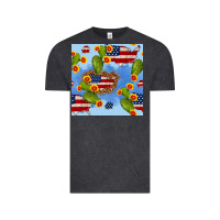 Vintage Black usa map cactus and sunflower seamless pattern Vintage Tee - BundleAndBundleShop